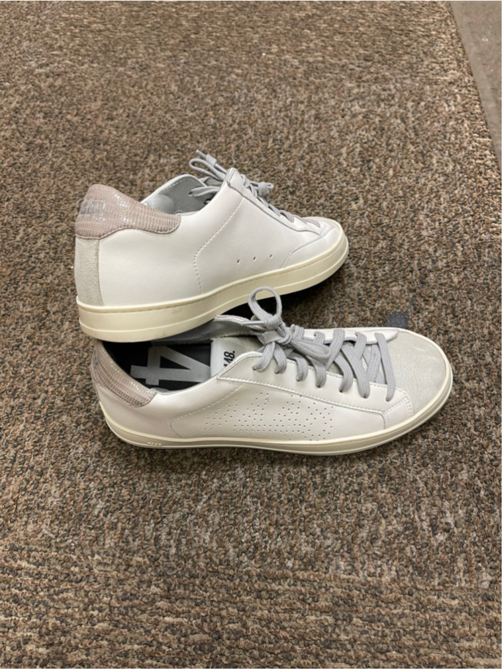 Women's P448 Sneakers Size 9 White and Grey Low Top Shoes - Picture 8 of 8